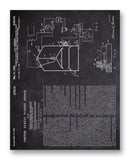 Gordon Automatic Agitator Patent 11" x 14" Mono Tone Print (Choose Your Color)