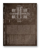 Sears Homopolar Generator Patent 11" x 14" Mono Tone Print (Choose Your Color)