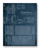 Clark Electric Generation Patent 11" x 14" Mono Tone Print (Choose Your Color)