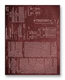 Clark Electric Generation Patent 11" x 14" Mono Tone Print (Choose Your Color)