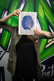 Blue Brain 8.5"x11" Semi Translucent Dictionary Art Print