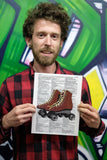 Roller Skates 8.5"x11" Semi Translucent Dictionary Art Print