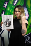 Anarchist Grenade 8.5"x11" Semi Translucent Dictionary Art Print