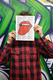 Lips & Tongue 8.5"x11" Semi Translucent Dictionary Art Print