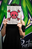 Pink Skull 8.5"x11" Semi Translucent Dictionary Art Print