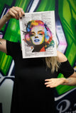 Colorful Marilyn Monroe Painting 8.5"x11" Semi Translucent Dictionary Art Print