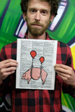 Floating Pig 8.5"x11" Semi Translucent Dictionary Art Print