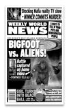 Weekly World News Bigfoot VS Aliens 13" x 22" Showprint Poster