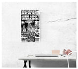 Weekly World News Aliens Abduct Cheerleaders 13" x 22" Showprint Poster