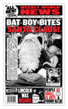 Weekly World News Bat Boy Bites Santa Claus 13" x 22" Showprint Poster (Special Red Edition)