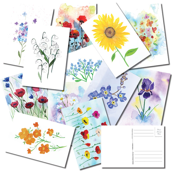 Debbie Shelkey-Lawson Water Color Flower Postcards