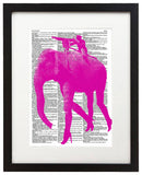 Pink Elephant 8.5"x11" Semi Translucent Dictionary Art Print