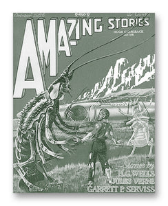 Amazing Stories (1926) - 11" x 14" Mono Tone Print (Choose Your Color)