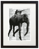 Black Elephant 8.5"x11" Semi Translucent Dictionary Art Print