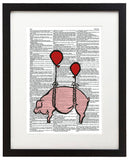 Floating Pig 8.5"x11" Semi Translucent Dictionary Art Print