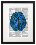 Blue Brain 8.5"x11" Semi Translucent Dictionary Art Print