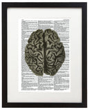 Gray Brain 8.5"x11" Semi Translucent Dictionary Art Print