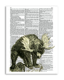 Bear Moose 8.5"x11" Semi Translucent Dictionary Art Print