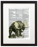 Bear Moose 8.5"x11" Semi Translucent Dictionary Art Print