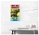 Not My Monkeys Not My Circus (Rainbow) 13”x22” Vintage Style Showprint Poster - Concert Bill - Home Nostalgia Decor Wall Art Print