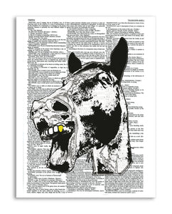 Laughing Horse 8.5"x11" Semi Translucent Dictionary Art Print