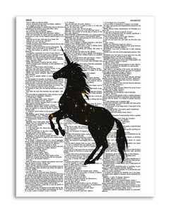 Space Unicorn 8.5"x11" Semi Translucent Dictionary Art Print