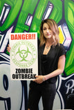 Danger Zombie Outbreak (White) 13”x22” Vintage Style Showprint Poster - Concert Bill - Home Nostalgia Decor Wall Art Print