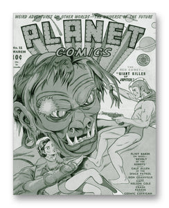 Planet Comics NO. 11 - 11" x 14" Mono Tone Print (Choose Your Color)