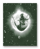 Laika the Space Dog Floating Near the Sun 11" x 14" Mono Tone Print (Choose Your Color)