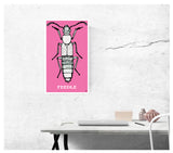 Feedle Pink 13”x22” Vintage Style Showprint Poster - Home Nostalgia Decor Wall Art Print - Krist Joyce Artist Edition