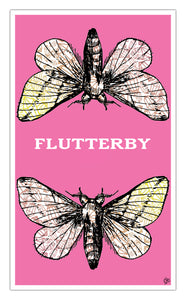 Pink Flutterby 13”x22” Vintage Style Showprint Poster - Home Nostalgia Decor Wall Art Print - Kristy Joyce Artist Edition