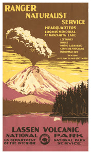 United States - National Park Service – Mount Lassen - 13”x22” Vintage Style Showprint Poster