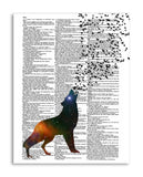 Cosmic Wolf & Butterflies 8.5"x11" Semi Translucent Dictionary Art Print