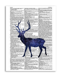 Cosmic Stag 8.5"x11" Semi Translucent Dictionary Art Print