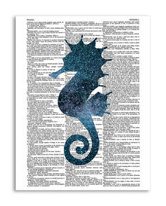 Cosmic Seahorse 8.5"x11" Semi Translucent Dictionary Art Print