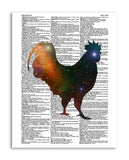 Cosmic Chicken 8.5"x11" Semi Translucent Dictionary Art Print