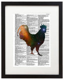 Cosmic Chicken 8.5"x11" Semi Translucent Dictionary Art Print