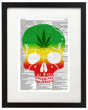 Marijuana Skull 8.5"x11" Semi Translucent Dictionary Art Print