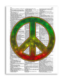 Marijuana Peace 8.5"x11" Semi Translucent Dictionary Art Print