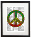 Marijuana Peace 8.5"x11" Semi Translucent Dictionary Art Print