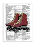 Roller Skates 8.5"x11" Semi Translucent Dictionary Art Print
