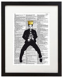 Crowned Elvis 8.5"x11" Semi Translucent Dictionary Art Print