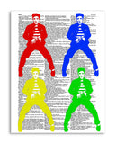Multi-Colored Elvis 8.5"x11" Semi Translucent Dictionary Art Print