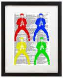 Multi-Colored Elvis 8.5"x11" Semi Translucent Dictionary Art Print