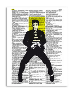 King Elvis 8.5"x11" Semi Translucent Dictionary Art Print