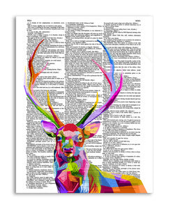 Chromatic Stag 8.5"x11" Semi Translucent Dictionary Art Print