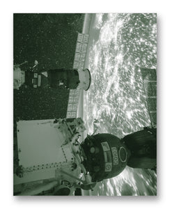 ISS with Progress Spacecraft 11" x 14" Mono Tone Print (Choose Your Color)