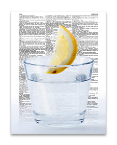 Lemonade Glass 8.5"x11" Semi Translucent Dictionary Art Print