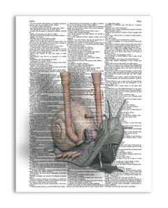 Steampunk Snail 8.5"x11" Semi Translucent Dictionary Art Print