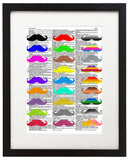 Mustache Hues 8.5"x11" Semi Translucent Dictionary Art Print